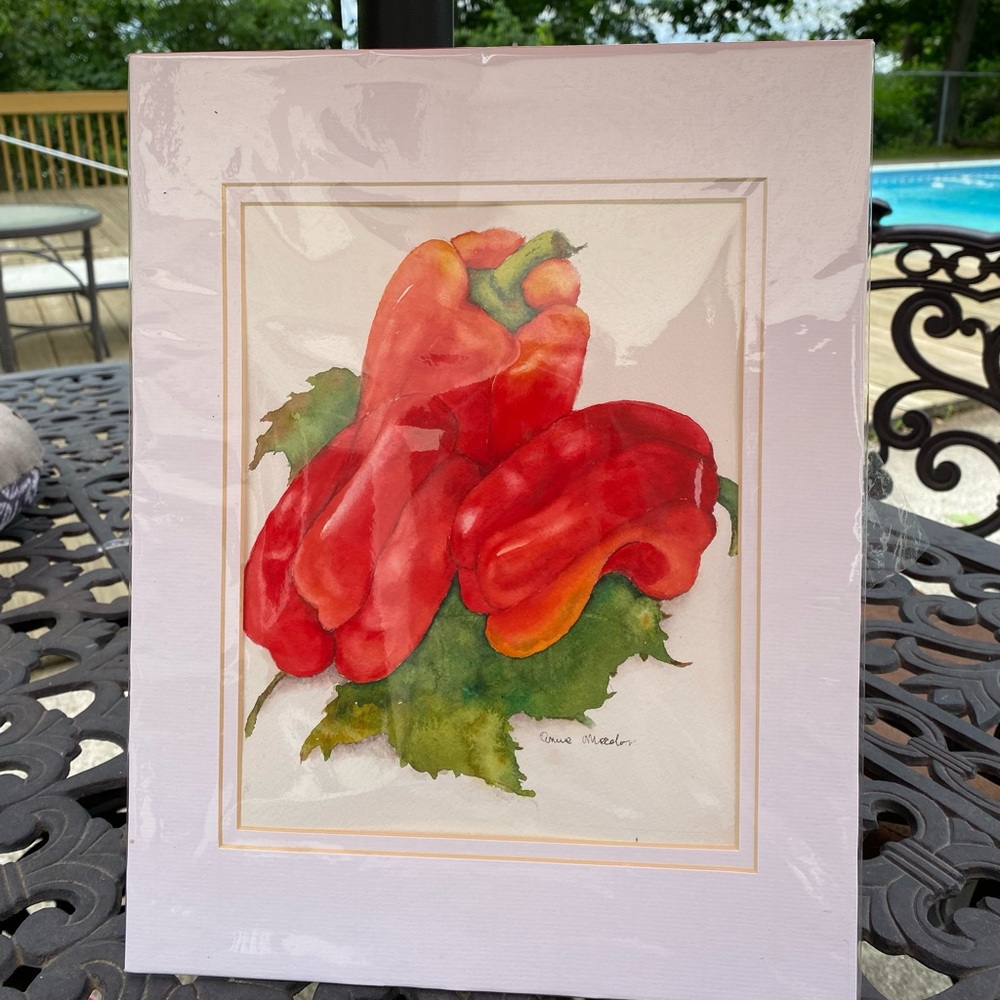 Vibrant Red Pepper Watercolor painting